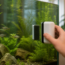 Using a floating magnetic algae cleaner on a planted aquarium